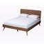 Lit plateforme moderne Chantol, style Mid-Century, brun noyer l 56,8 po x L 77 po x H 58,3 po-500708092