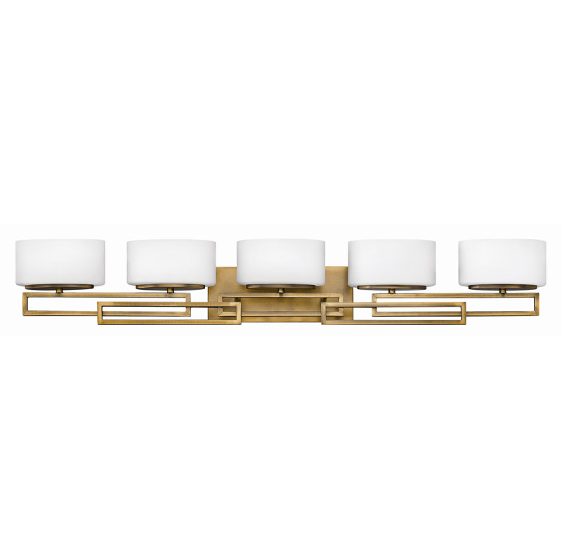 Éclairage pour salle de bain 5 lumières Lanza, Bronze brossé, Halogène