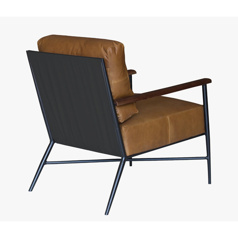 Fauteuil en cuir fleur 24 po