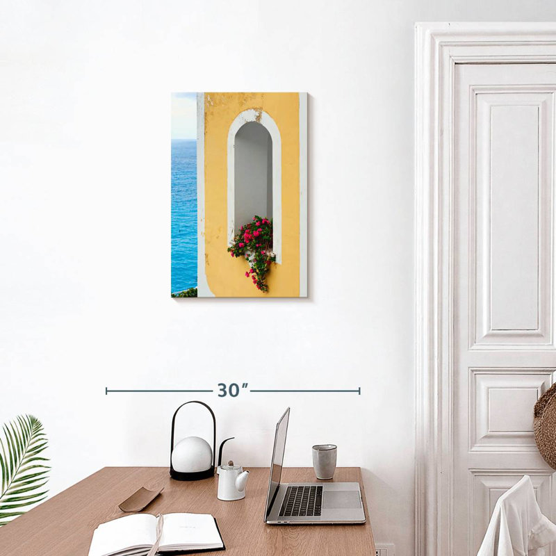 Aime Floral Mediterranean Window, 24" H x 16" W