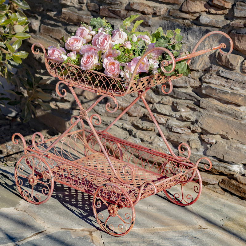 Support pour plante à deux niveaux, Flamant rose