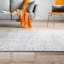 Tapis oriental gris / noir en chenille tissé à la machine-233979059