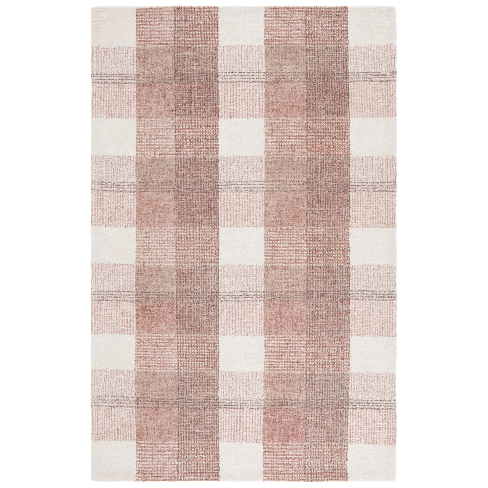 Hand-Tufted Wool & Cotton Plaid Rug, Rectangle 9' x 12'