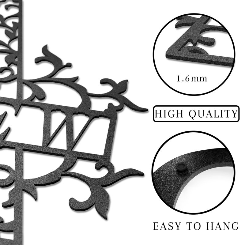 Décoration murale d'extérieur personnalisée, H 16 po x l 16 po x P 0,05 po, Doré, Oui