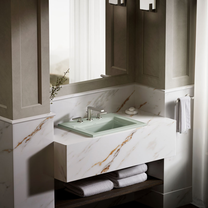 Memoirs® Stately Drop-in Bathroom Sink, 8" Centers, Aspen Green