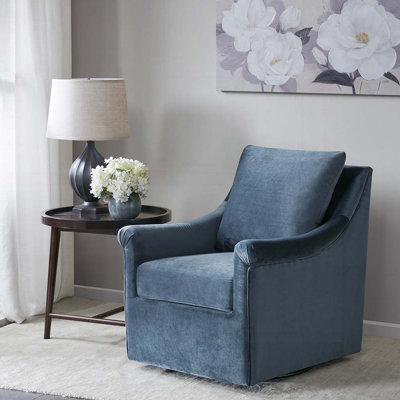 Chaise rembourrée en polyester avec base ronde