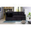 Canapé-lit modulaire réversible en tissu de lin noir 82 po avec méridienne de rangement
