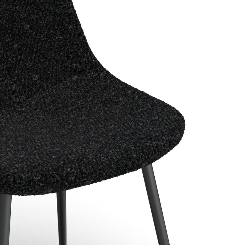 Chaise Kinlaw Boucle, Noir bouclé
