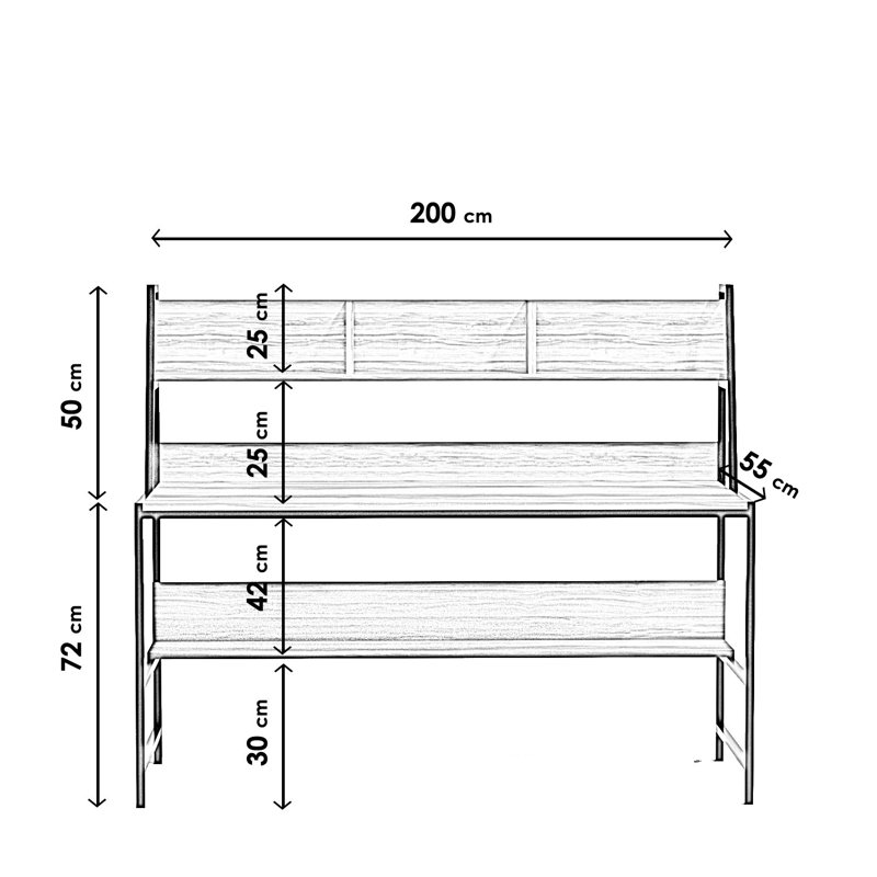 Mo Writing Desk, White/Black