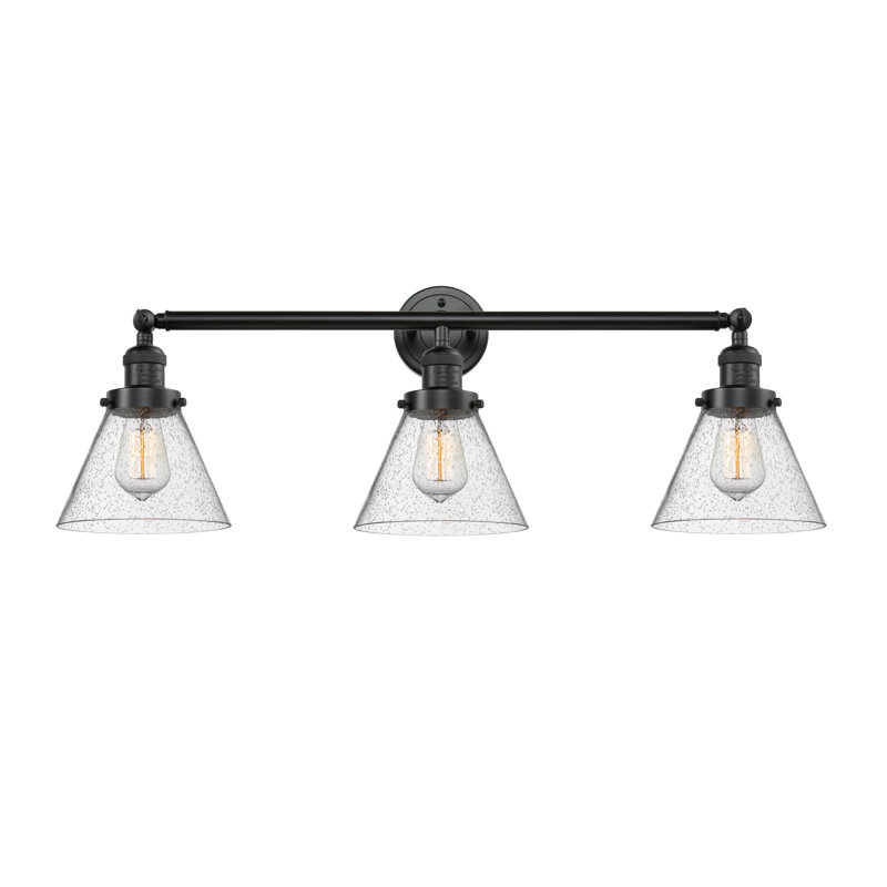 Éclairage pour meuble-lavabo 3 lumières Shauna Cone, DEL, Bronze huilé