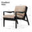 Mid-Century Modern Leather Accent Chair With Solid Wood Frame, Lounge Armchair-193755538-193755551