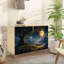 Buffet avec rangements dissimulés, 2 portes, décor féerique de paysage, arbre ancien, clair de lune, montagne et vallée. Mobilier multifonctionnel pour salon, cuisine et coin café.-1884288251-1884288131