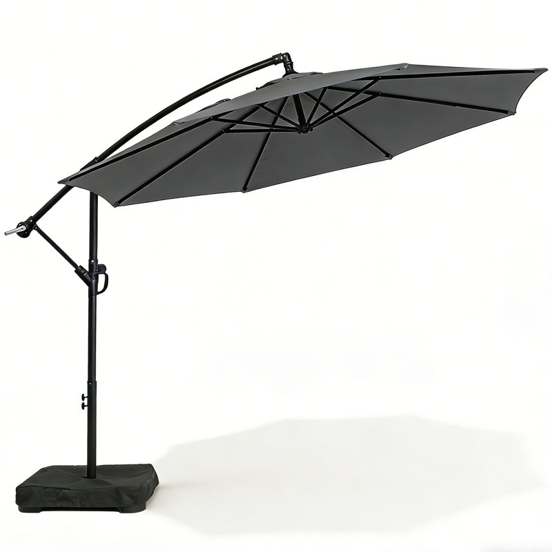 Parasol en porte-à-faux octogonal 10 'avec base lestée, Gris