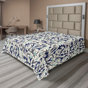 Bleu nuit, amande, vert / floral