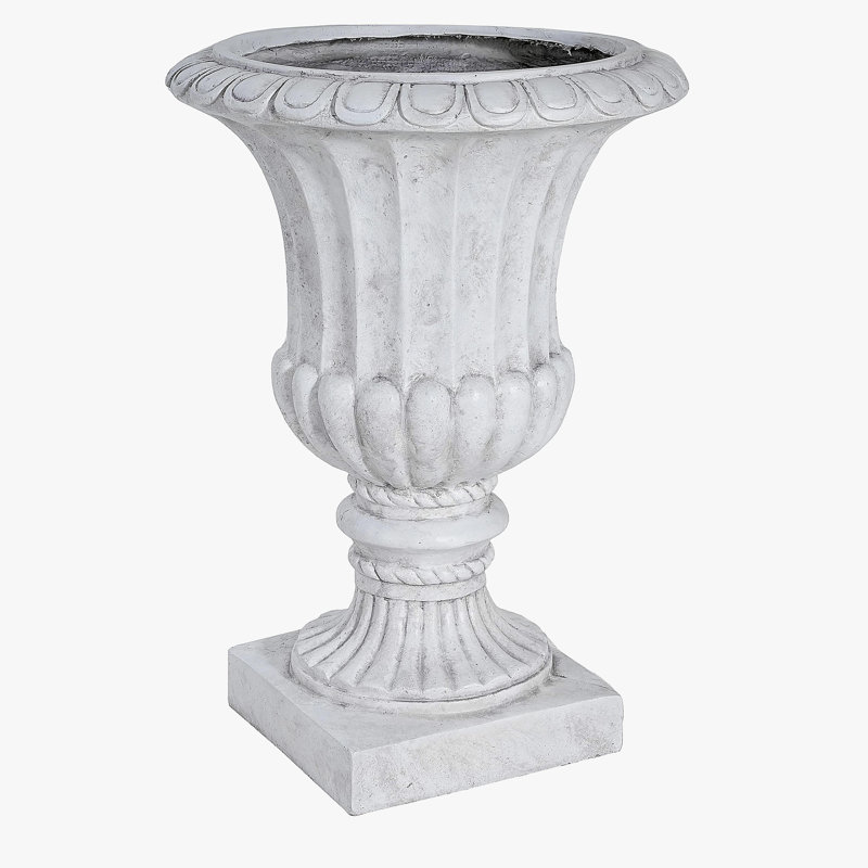 Urne de jardin pour l'extérieur, blanc antique, Blanc antique