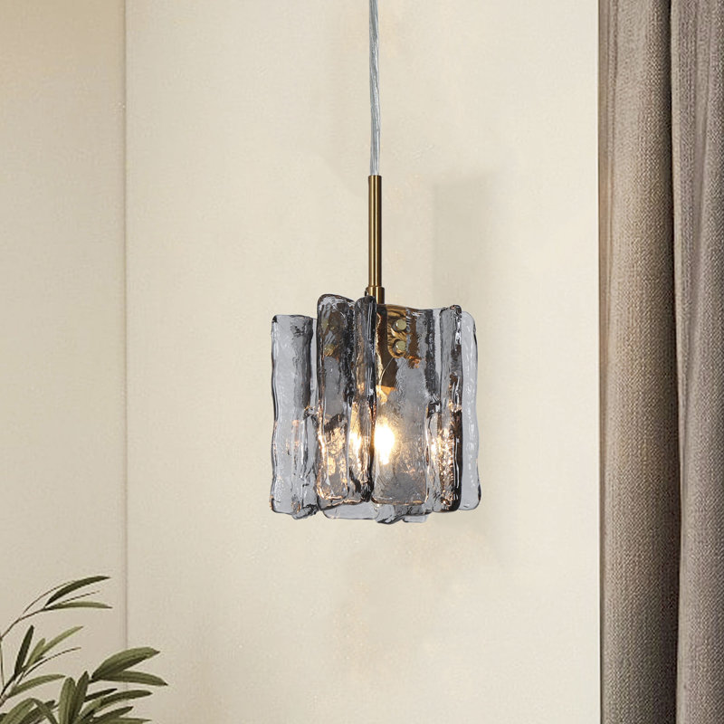 Quitman 4.7" W 1-Light Dimmable Single Pendant with Glass Shade