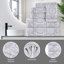 Ensemble de serviettes de bain 6 pièces en coton jacquard géométrique-1308561471