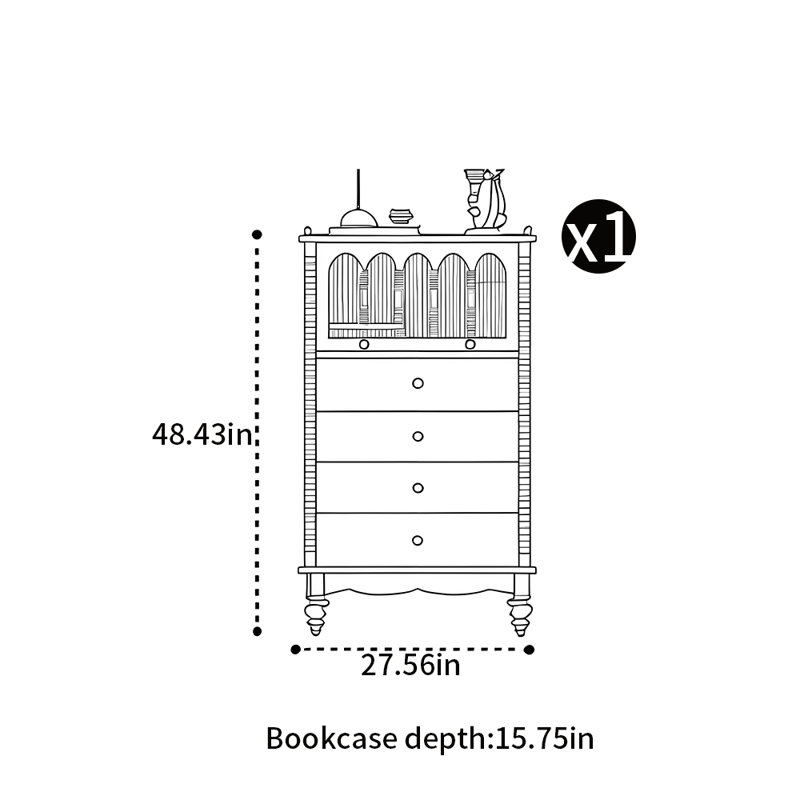 Bibliothèque moderne de style minimaliste américain