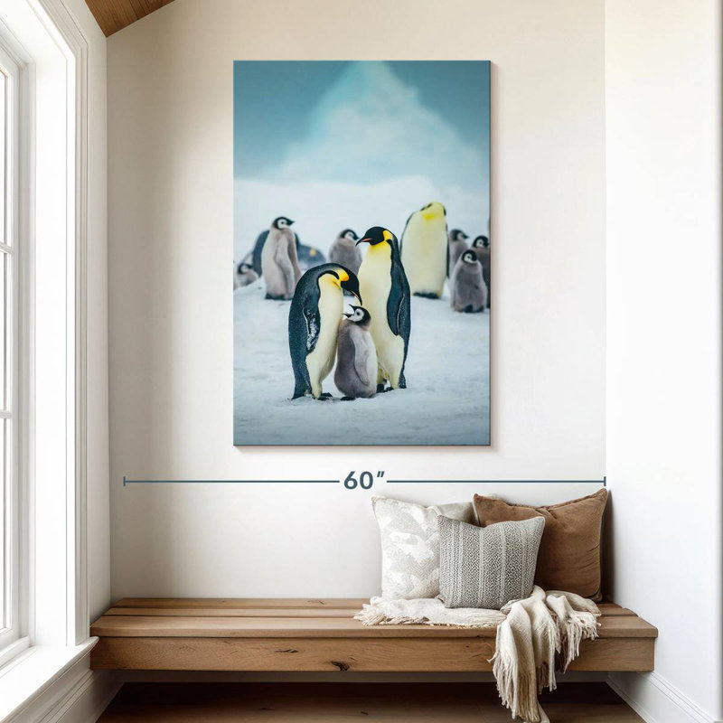 Pingouins sur glace, H 48 po x l 32 po