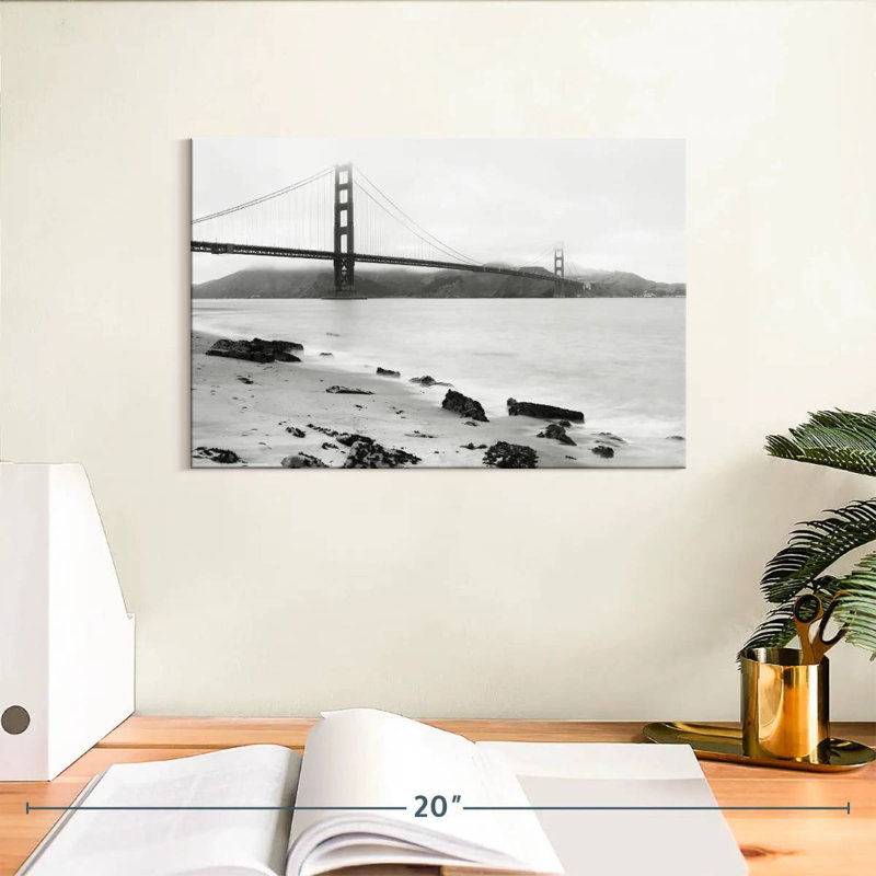 Pont Golden Gate - monochrome, H 8 po x l 12 po