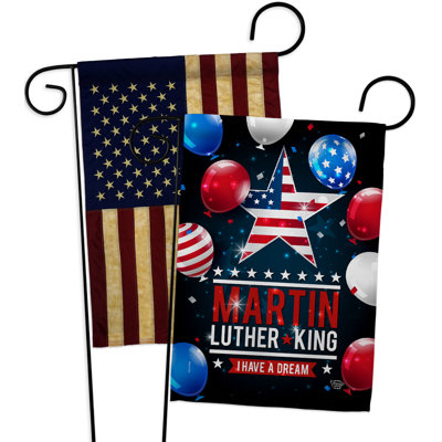 Drapeau de jardin en polyester 13 x 18,5 po I Have A Dream