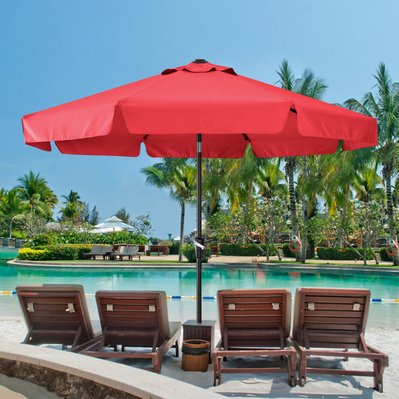 Parasol de marché 9 pi Hobert, Rouge, H 94,5 po x l 106 po x P 106 po