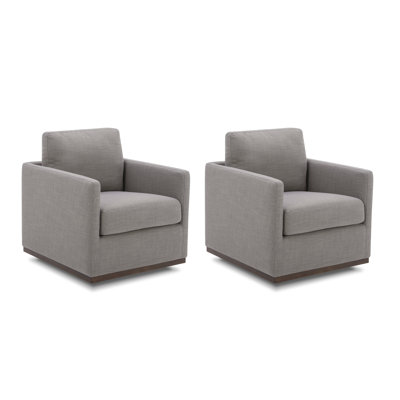 Bobbi Upholstered Swivel Armchair (Set of 2)
