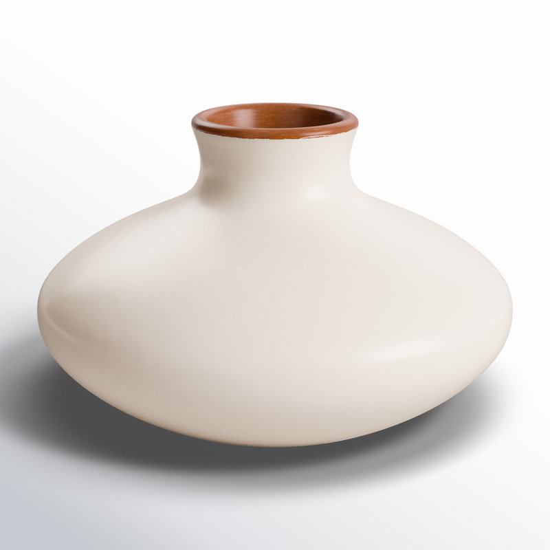 Fiorella Handmade Ceramic Table Vase, White, 7"