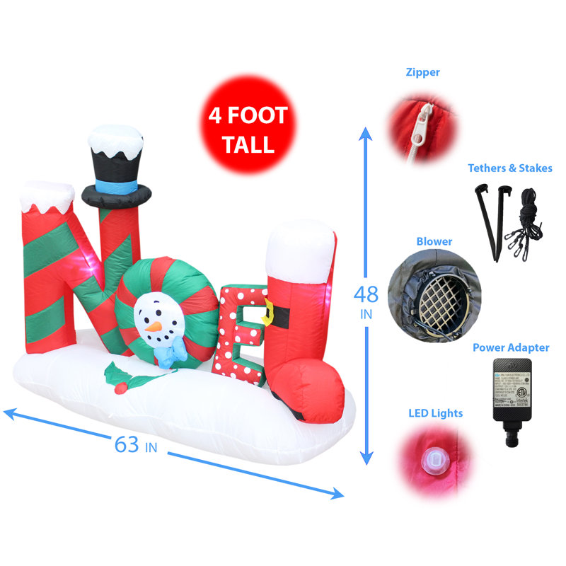 Décoration de jardin gonflable de Noël de 4 pieds pour Noël