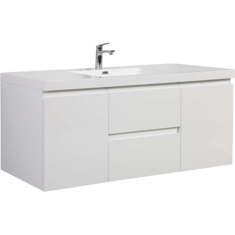 Meuble-lavabo simple avec plateau en résine Raige 59,06 po