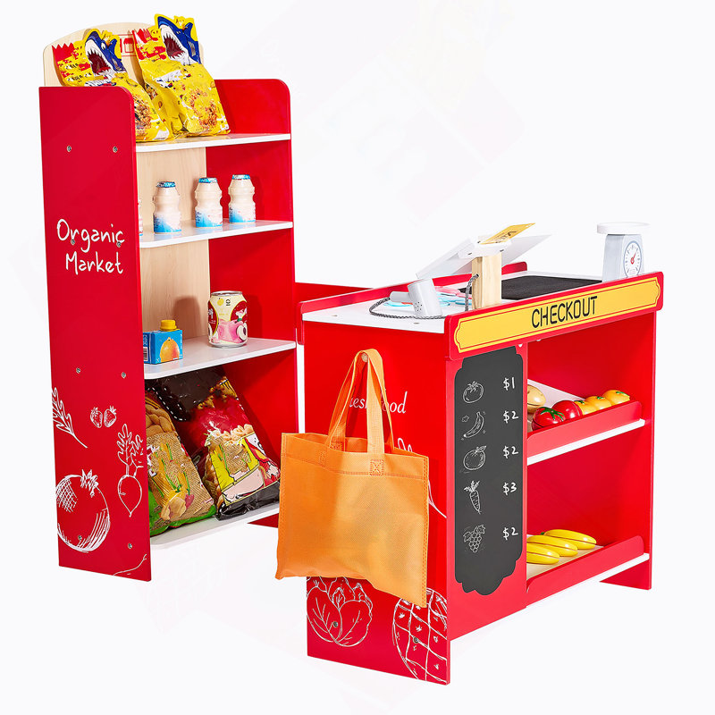 Kids Grocery Store Playset With Cash Register For Realistic Role-Playing And Interactive Learning, Durable And Fun