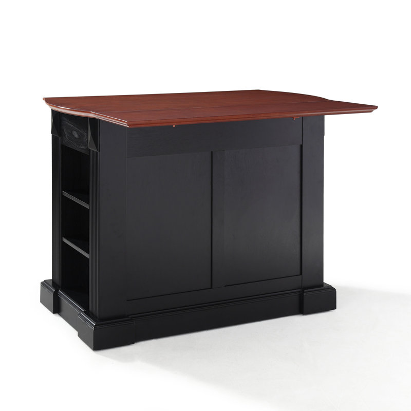 Diamondback Wood Kitchen Island, Black