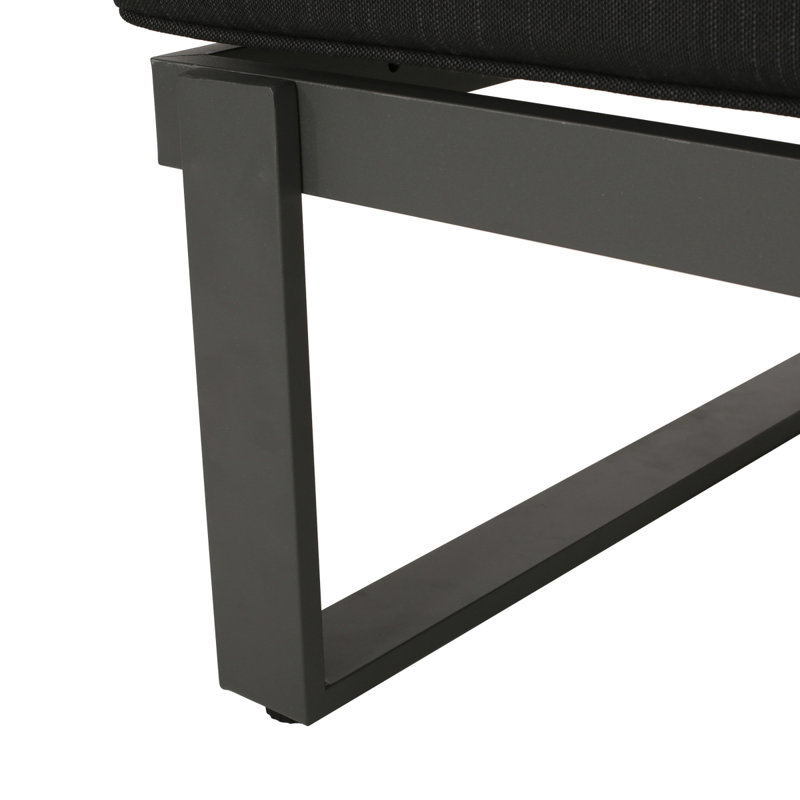 Canapé d'extérieur Sterling, Coussin noir / structure grise