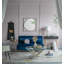 Miroir mural Addison avec cadre en métal doré et silhouette abstraite