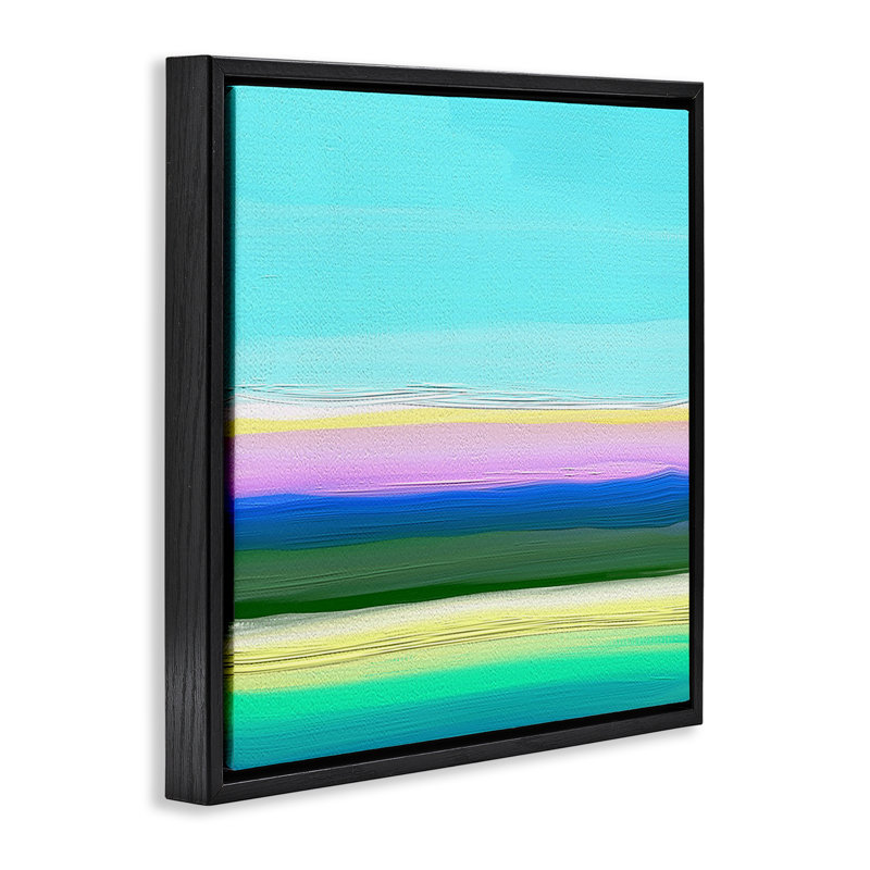 Cadre flottant Bright Ocean Dreams, design par Atelier Posters, Cadre flottant noir de jais, H 18 po x l 18 po