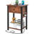 Nightstand With Charging Station, Side Table End Table With Large Drawer And Storage Shelf,(Brown)