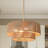 4 Light Gold Metal Rattan Drum Chandelier