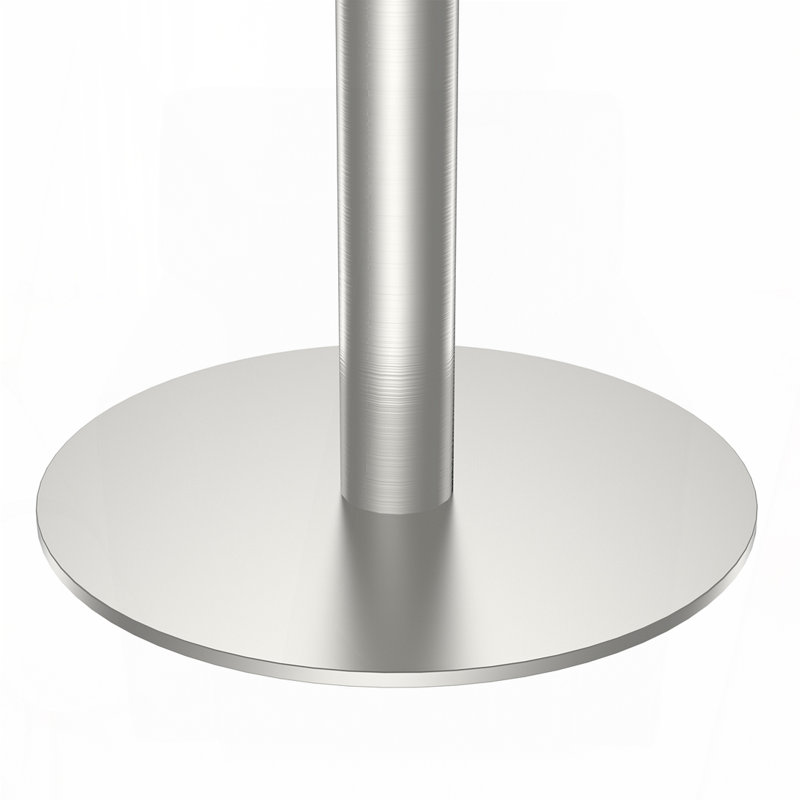 31.5" Round Bistro Table – Faux Marble Snow Mountain Stone Top with Gold Legs, Dark Slate Gray/Silver
