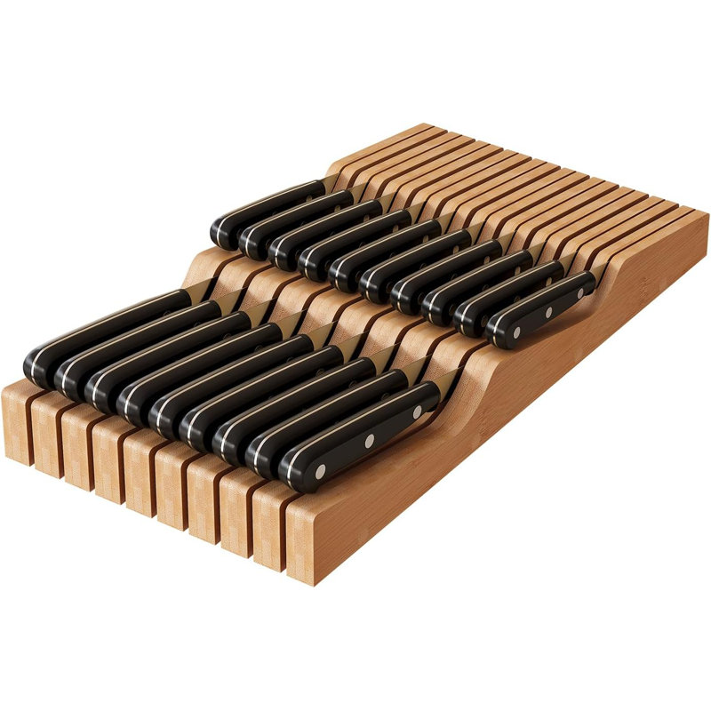 Ensemble de porte-couteaux en bambou pour 19 couteaux