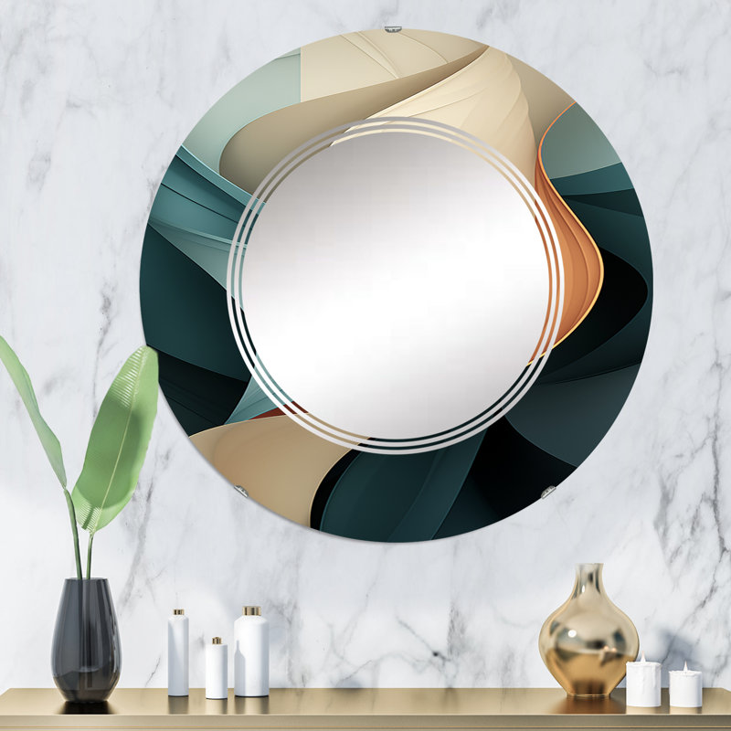 Wannie - Miroir mural moderne rond, 32 po x 32 po