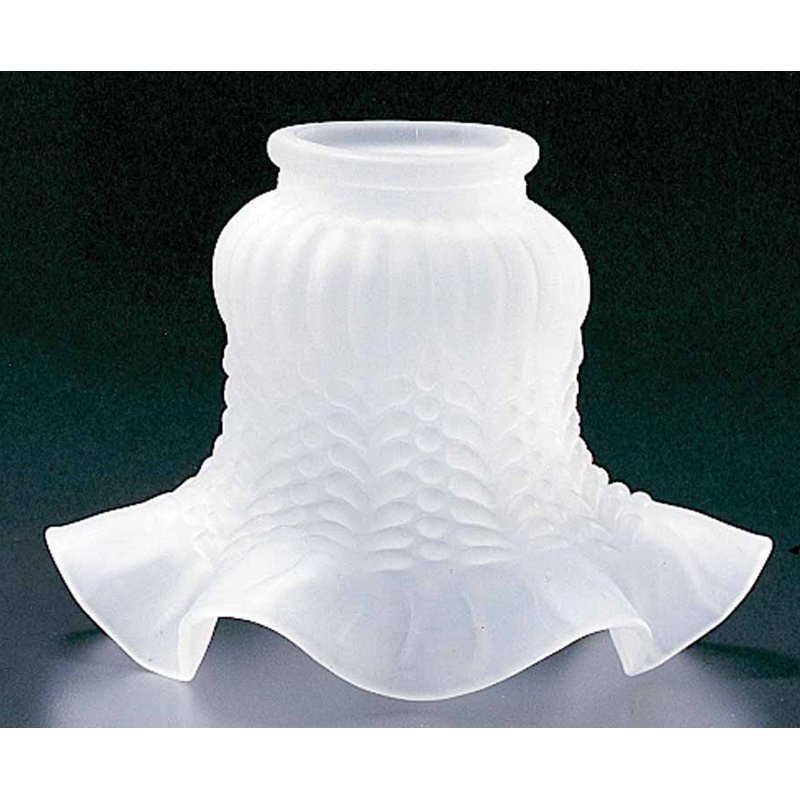 4.25"H x 5.5"W Frosted Glass Wavy Bell Pendant Shade