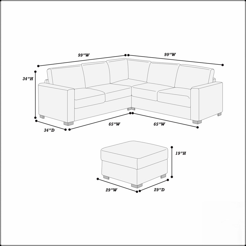 Ensemble modulaire moderne 4 pièces avec ports USB, repose-pieds et coussins assortis pour un salon confortable, Chocolat