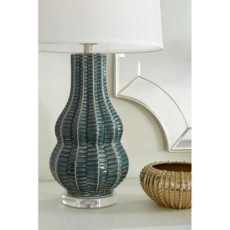 Quinn Lamp Without Shade, Veridian Green