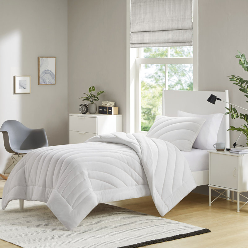 Édredon blanc 3 pièces très grand / très grand - rembourrage 350G / m², lavable à la machine, textile