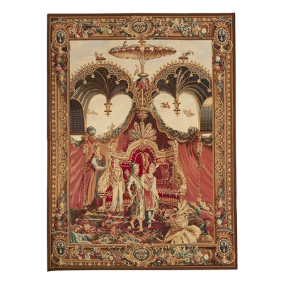 Hand-Knotted High-Quality Ivory, Beige, and Red Area Rug