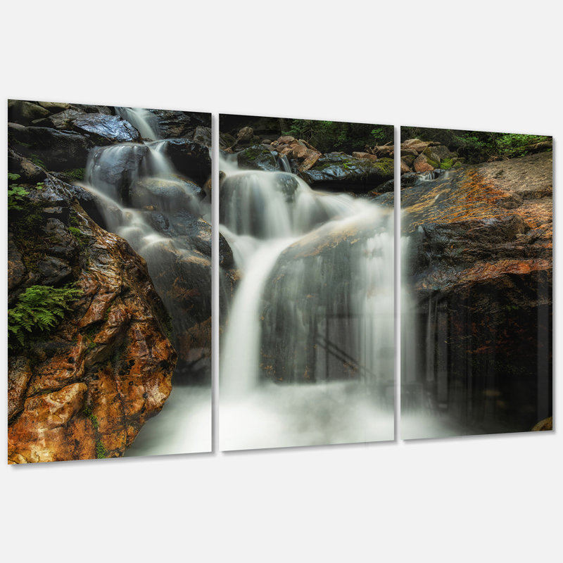 " Slow Motion Waterfall On Rocks " 3 - Pieces
