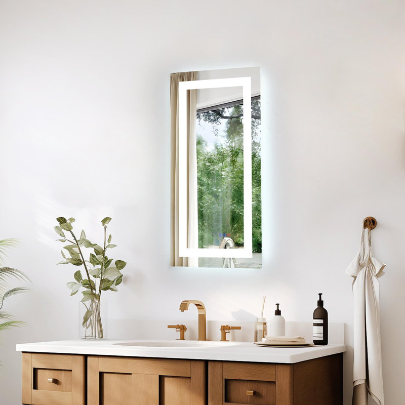 Miroir DEL Riven, couleur réglable 3000K / 4200K / 6400K, 18 po x 36 po, Rectangulaire