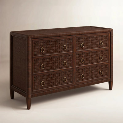 Monterey 6 Drawer Wicker Dresser