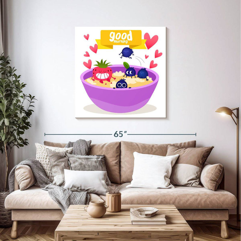 Yarlin Cartoon Breakfast, 39" H x 39" W
