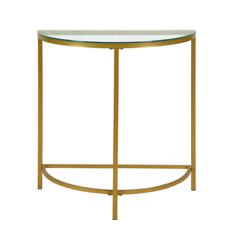 Elegant Gold 29-Inch Half Round Console Table with Space-Saving Design